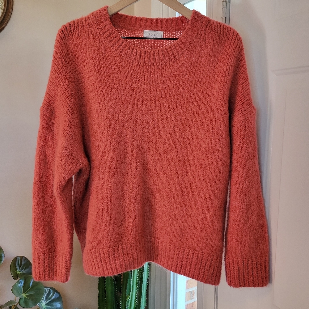 Sage The Lable Coral Pink Longsleeve Sweater, Size S Womens‎
